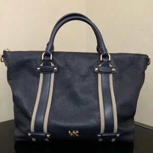 Michael Kors Dark Blue Tote with Gold Details